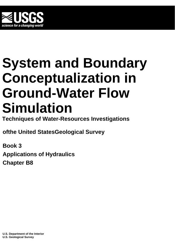 system and boundary conceptualization in ground water flow simulation cover