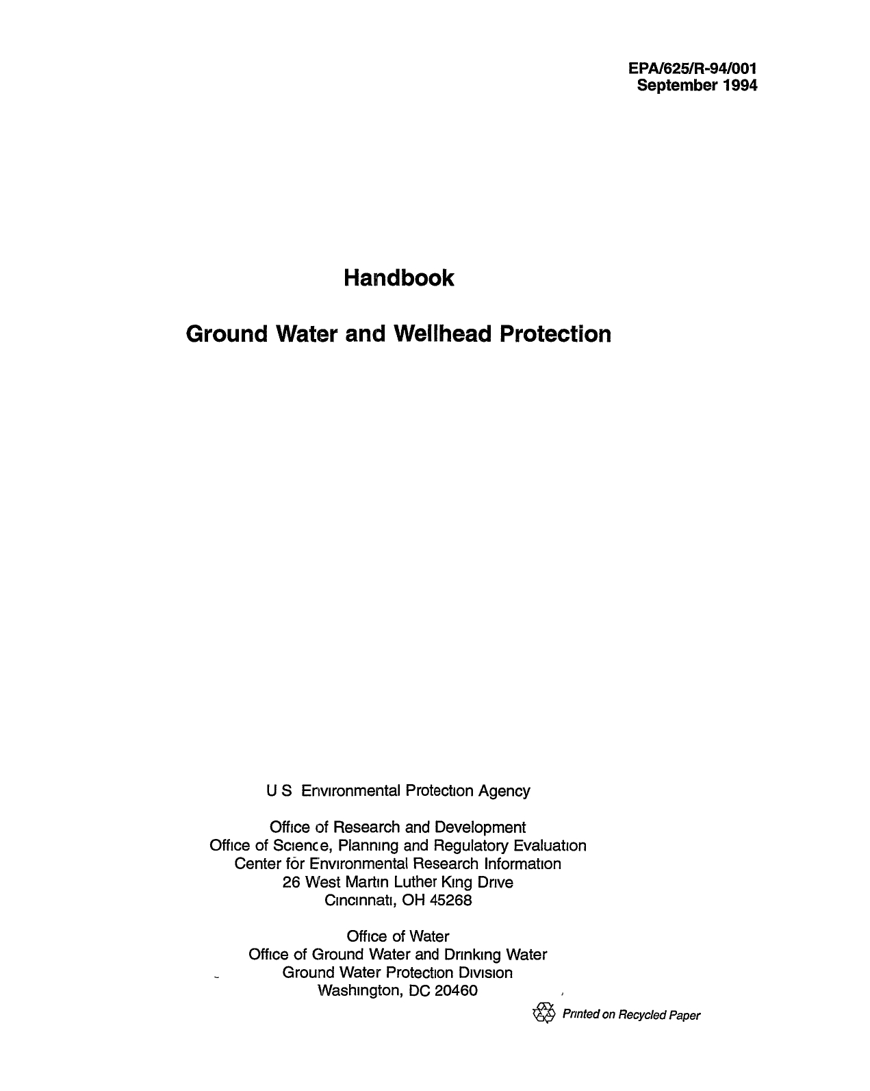 ground water and wellhead protection cover