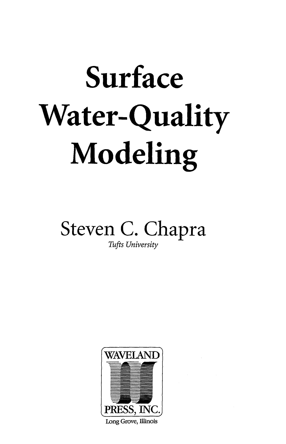 surface water quality modeling cover